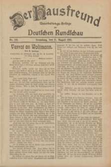 Der Hausfreund : Unterhaltungs-Beilage zur Deutschen Rundschau. 1932, Nr. 198 (31 August)