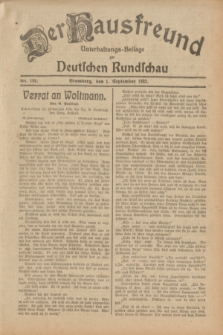 Der Hausfreund : Unterhaltungs-Beilage zur Deutschen Rundschau. 1932, Nr. 199 (1 September)