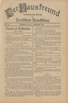 Der Hausfreund : Unterhaltungs-Beilage zur Deutschen Rundschau. 1932, Nr. 211 (15 September)