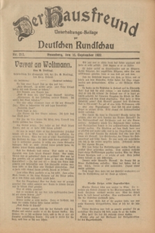 Der Hausfreund : Unterhaltungs-Beilage zur Deutschen Rundschau. 1932, Nr. 212 (16 September)