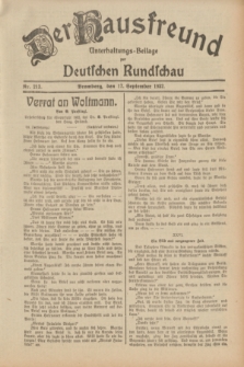 Der Hausfreund : Unterhaltungs-Beilage zur Deutschen Rundschau. 1932, Nr. 213 (17 September)