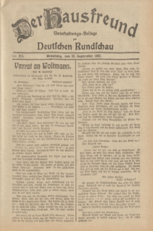 Der Hausfreund : Unterhaltungs-Beilage zur Deutschen Rundschau. 1932, Nr. 215 (20 September)