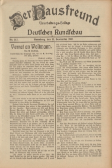 Der Hausfreund : Unterhaltungs-Beilage zur Deutschen Rundschau. 1932, Nr. 217 (22 September)
