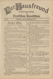 Der Hausfreund : Unterhaltungs-Beilage zur Deutschen Rundschau. 1932, Nr. 219 (24 September)