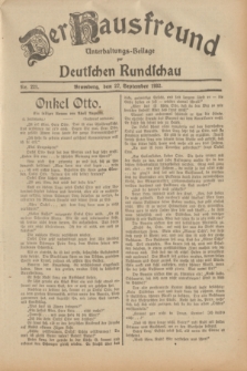 Der Hausfreund : Unterhaltungs-Beilage zur Deutschen Rundschau. 1932, Nr. 221 (27 September)