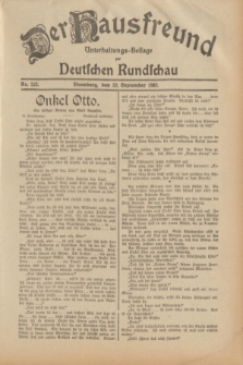 Der Hausfreund : Unterhaltungs-Beilage zur Deutschen Rundschau. 1932, Nr. 223 (29 September)