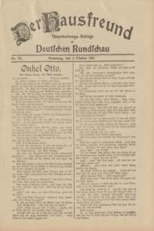 Der Hausfreund : Unterhaltungs-Beilage zur Deutschen Rundschau. 1932, Nr. 231 (8 Oktober)
