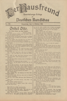 Der Hausfreund : Unterhaltungs-Beilage zur Deutschen Rundschau. 1932, Nr. 233 (11 Oktober)