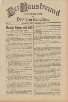 Der Hausfreund : Unterhaltungs-Beilage zur Deutschen Rundschau. 1932, Nr. 271 (25 November)