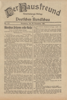 Der Hausfreund : Unterhaltungs-Beilage zur Deutschen Rundschau. 1932, Nr. 273 (27 November)