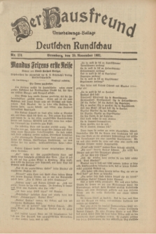 Der Hausfreund : Unterhaltungs-Beilage zur Deutschen Rundschau. 1932, Nr. 274 (29 November)
