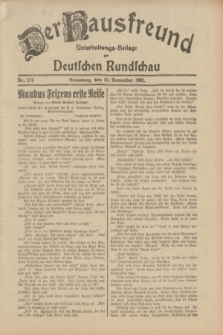 Der Hausfreund : Unterhaltungs-Beilage zur Deutschen Rundschau. 1932, Nr. 275 (30 November)