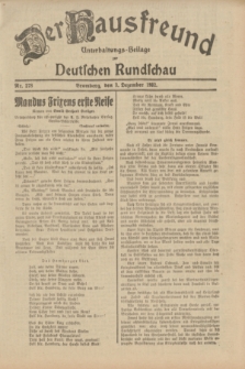Der Hausfreund : Unterhaltungs-Beilage zur Deutschen Rundschau. 1932, Nr. 278 (3 Dezember)