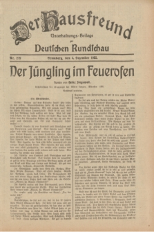 Der Hausfreund : Unterhaltungs-Beilage zur Deutschen Rundschau. 1932, Nr. 279 (4 Dezember)