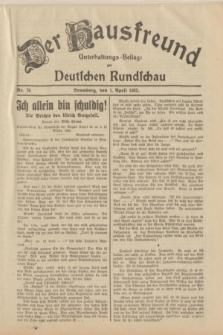 Der Hausfreund : Unterhaltungs-Beilage zur Deutschen Rundschau. 1933, Nr. 76 (1 April)