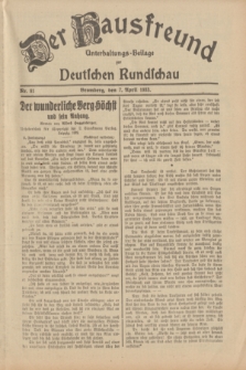 Der Hausfreund : Unterhaltungs-Beilage zur Deutschen Rundschau. 1933, Nr. 81 (7 April)