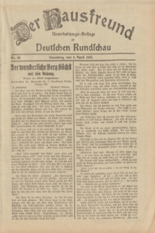 Der Hausfreund : Unterhaltungs-Beilage zur Deutschen Rundschau. 1933, Nr. 83 (9 April)