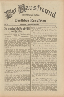 Der Hausfreund : Unterhaltungs-Beilage zur Deutschen Rundschau. 1933, Nr. 89 (19 April)