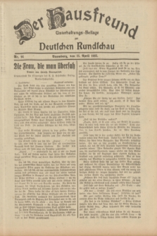 Der Hausfreund : Unterhaltungs-Beilage zur Deutschen Rundschau. 1933, Nr. 94 (25 April)