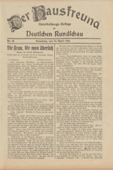 Der Hausfreund : Unterhaltungs-Beilage zur Deutschen Rundschau. 1933, Nr. 98 (29 April)