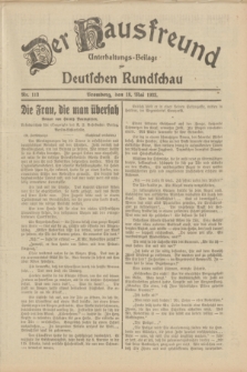 Der Hausfreund : Unterhaltungs-Beilage zur Deutschen Rundschau. 1933, Nr. 113 (18 Mai)