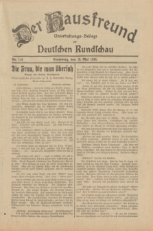 Der Hausfreund : Unterhaltungs-Beilage zur Deutschen Rundschau. 1933, Nr. 114 (19 Mai)