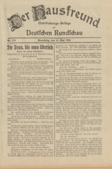 Der Hausfreund : Unterhaltungs-Beilage zur Deutschen Rundschau. 1933, Nr. 116 (21 Mai)