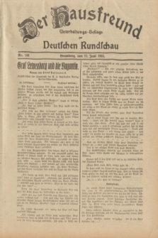 Der Hausfreund : Unterhaltungs-Beilage zur Deutschen Rundschau. 1933, Nr. 144 (27 Juni)