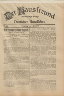 Der Hausfreund : Unterhaltungs-Beilage zur Deutschen Rundschau. 1933, Nr. 147 (1 Juli)