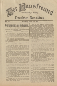 Der Hausfreund : Unterhaltungs-Beilage zur Deutschen Rundschau. 1933, Nr. 148 (2 Juli)