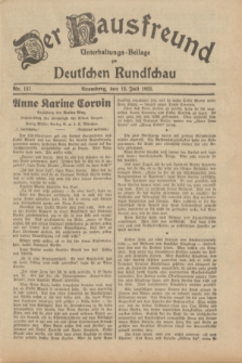 Der Hausfreund : Unterhaltungs-Beilage zur Deutschen Rundschau. 1933, Nr. 157 (13 Juli)