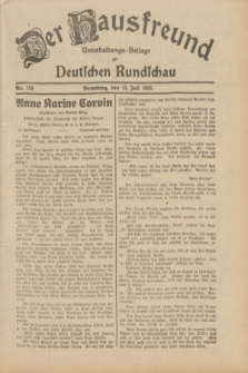 Der Hausfreund : Unterhaltungs-Beilage zur Deutschen Rundschau. 1933, Nr. 159 (15 Juli)