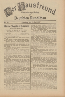 Der Hausfreund : Unterhaltungs-Beilage zur Deutschen Rundschau. 1933, Nr. 162 (19 Juli)