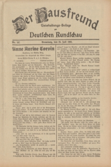Der Hausfreund : Unterhaltungs-Beilage zur Deutschen Rundschau. 1933, Nr. 167 (25 Juli)