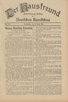 Der Hausfreund : Unterhaltungs-Beilage zur Deutschen Rundschau. 1933, Nr. 170 (28 Juli)