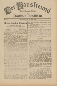 Der Hausfreund : Unterhaltungs-Beilage zur Deutschen Rundschau. 1933, Nr. 171 (29 Juli)