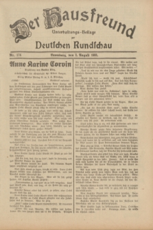Der Hausfreund : Unterhaltungs-Beilage zur Deutschen Rundschau. 1933, Nr. 174 (2 August)