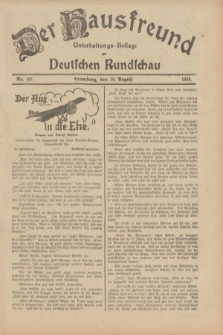 Der Hausfreund : Unterhaltungs-Beilage zur Deutschen Rundschau. 1933, Nr. 181 (10 August)