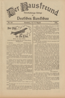 Der Hausfreund : Unterhaltungs-Beilage zur Deutschen Rundschau. 1933, Nr. 183 (12 August)