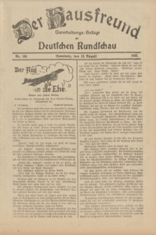 Der Hausfreund : Unterhaltungs-Beilage zur Deutschen Rundschau. 1933, Nr. 184 (13 August)