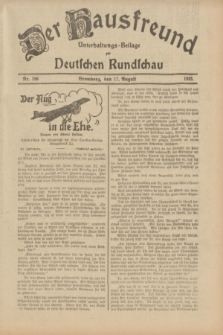 Der Hausfreund : Unterhaltungs-Beilage zur Deutschen Rundschau. 1933, Nr. 186 (17 August)