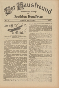 Der Hausfreund : Unterhaltungs-Beilage zur Deutschen Rundschau. 1933, Nr. 187 (18 August)