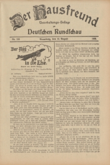 Der Hausfreund : Unterhaltungs-Beilage zur Deutschen Rundschau. 1933, Nr. 188 (19 August)