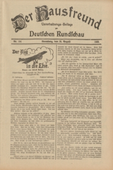 Der Hausfreund : Unterhaltungs-Beilage zur Deutschen Rundschau. 1933, Nr. 194 (26 August)