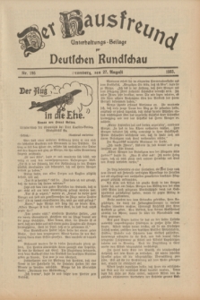 Der Hausfreund : Unterhaltungs-Beilage zur Deutschen Rundschau. 1933, Nr. 195 (27 August)