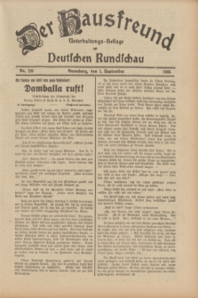 Der Hausfreund : Unterhaltungs-Beilage zur Deutschen Rundschau. 1933, Nr. 199 (1 September)