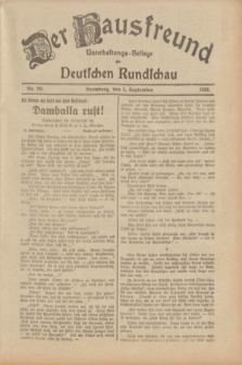 Der Hausfreund : Unterhaltungs-Beilage zur Deutschen Rundschau. 1933, Nr. 201 (3 September)