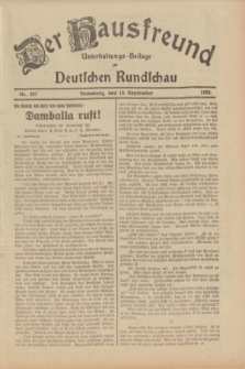 Der Hausfreund : Unterhaltungs-Beilage zur Deutschen Rundschau. 1933, Nr. 207 (10 September)