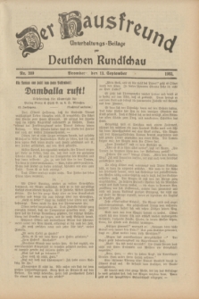 Der Hausfreund : Unterhaltungs-Beilage zur Deutschen Rundschau. 1933, Nr. 209 (13 September)