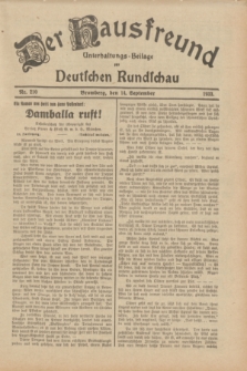 Der Hausfreund : Unterhaltungs-Beilage zur Deutschen Rundschau. 1933, Nr. 210 (14 September)